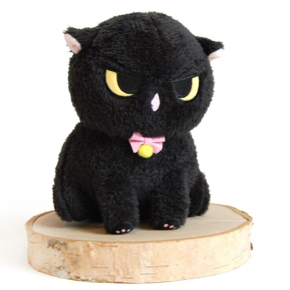 Angry Cat Plush - Fuzzy Black Void - with Red Panda Hat that Fits Real Cats! - Picture 2 of 13